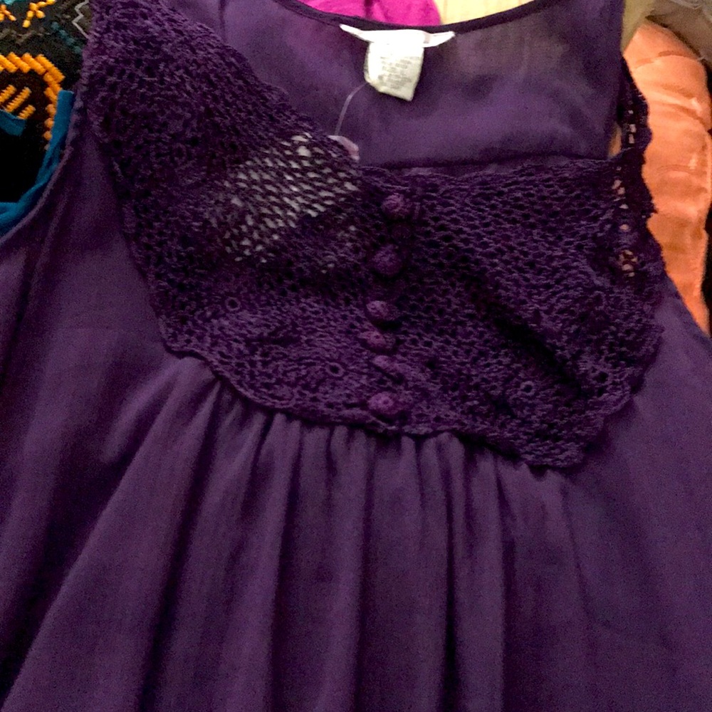 Purple blouse Charlotte Russes  embroidery